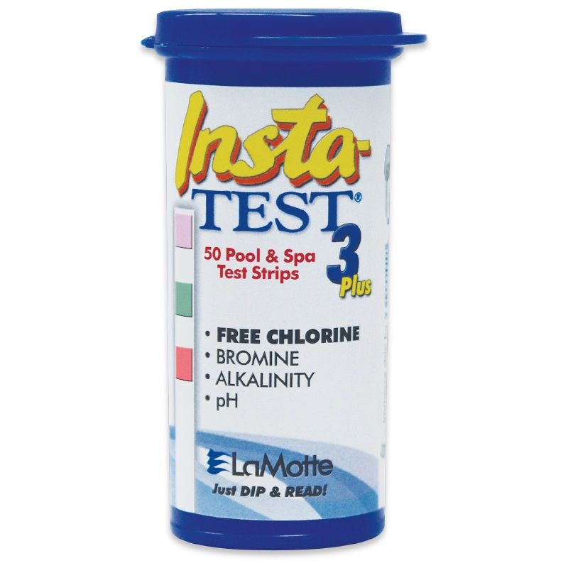 Insta-TEST Plus 3 Blå teststrips (klor/ brom/ alka/ pH)