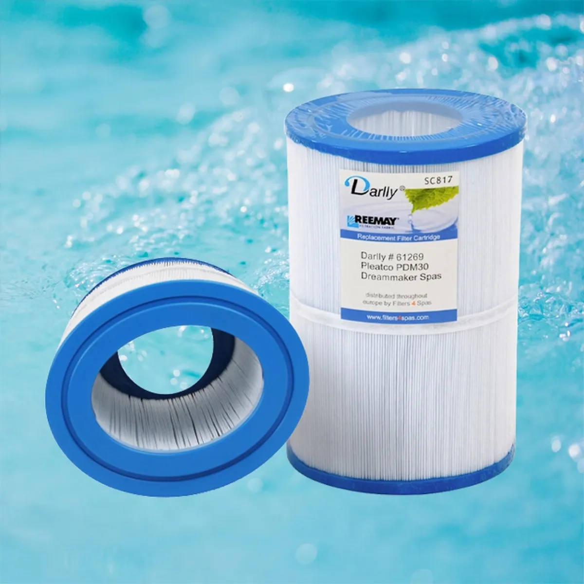 Spa filter 30 sq. ft. u/ gjenger, vaskbart, oval (4pk - spar 25%