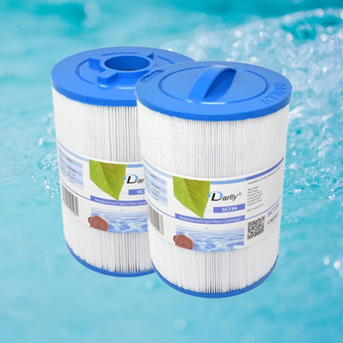 Spa filter 100 sq. ft. (x2) gjenget, vaskbart (4pk - spar 25%)