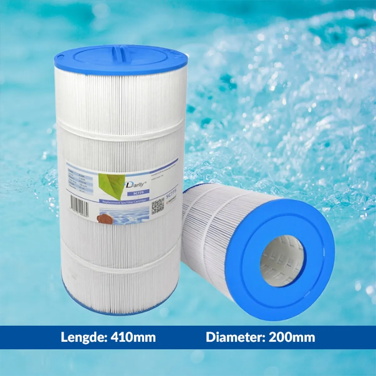 Spa filter 100 sq. ft. u/ gjenger, vaskbart (Caldera)